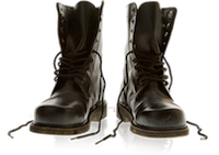 a pic of some boots with bootstraps, get it?